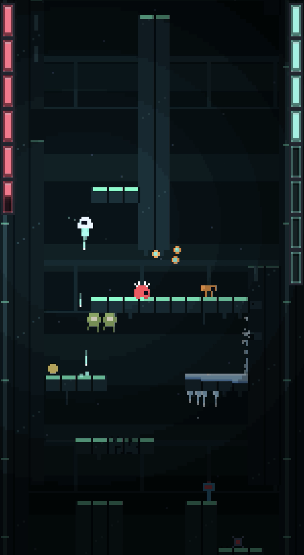 COOLANT: mint ledges and a frozen ledge with icicles